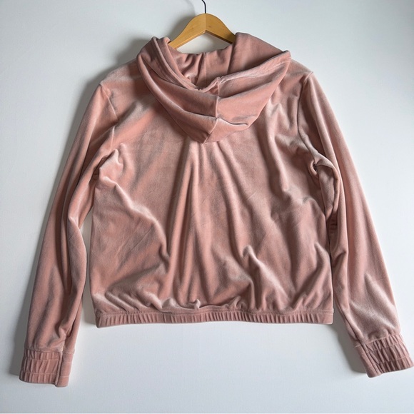 Fila Pink Velour Hoodie Sweatshirt Quarter Zip Pullover Size Medium Athleisure - Picture 6 of 10
